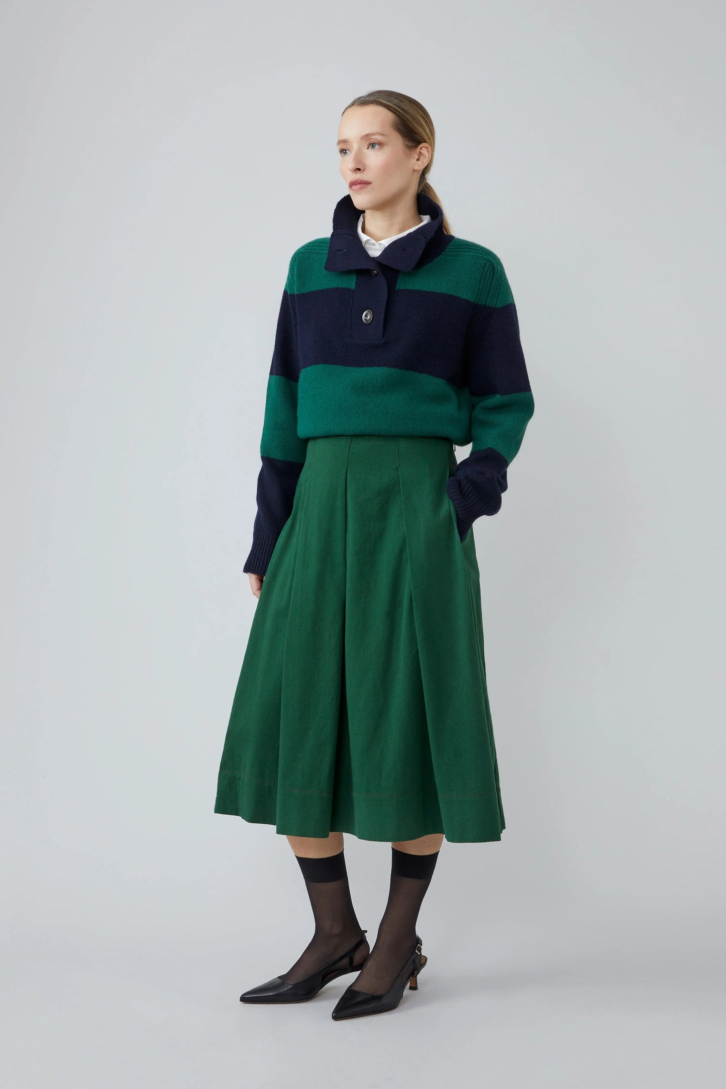 MOISMONT Jane Skirt Checks Royal Blue