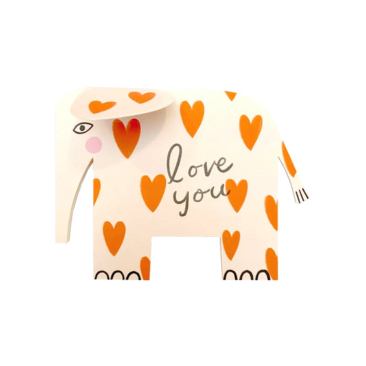 KITTY KENDA Love Hearts Elephant Card