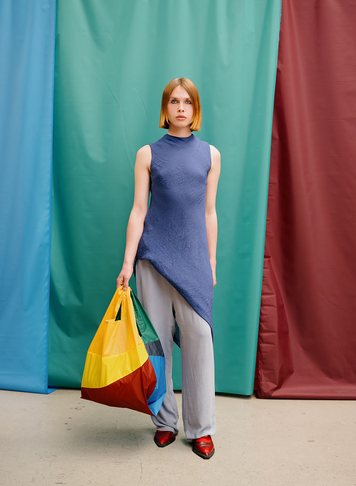 SUSAN BIJL Multi TV Yellow Large Shopping Bag
