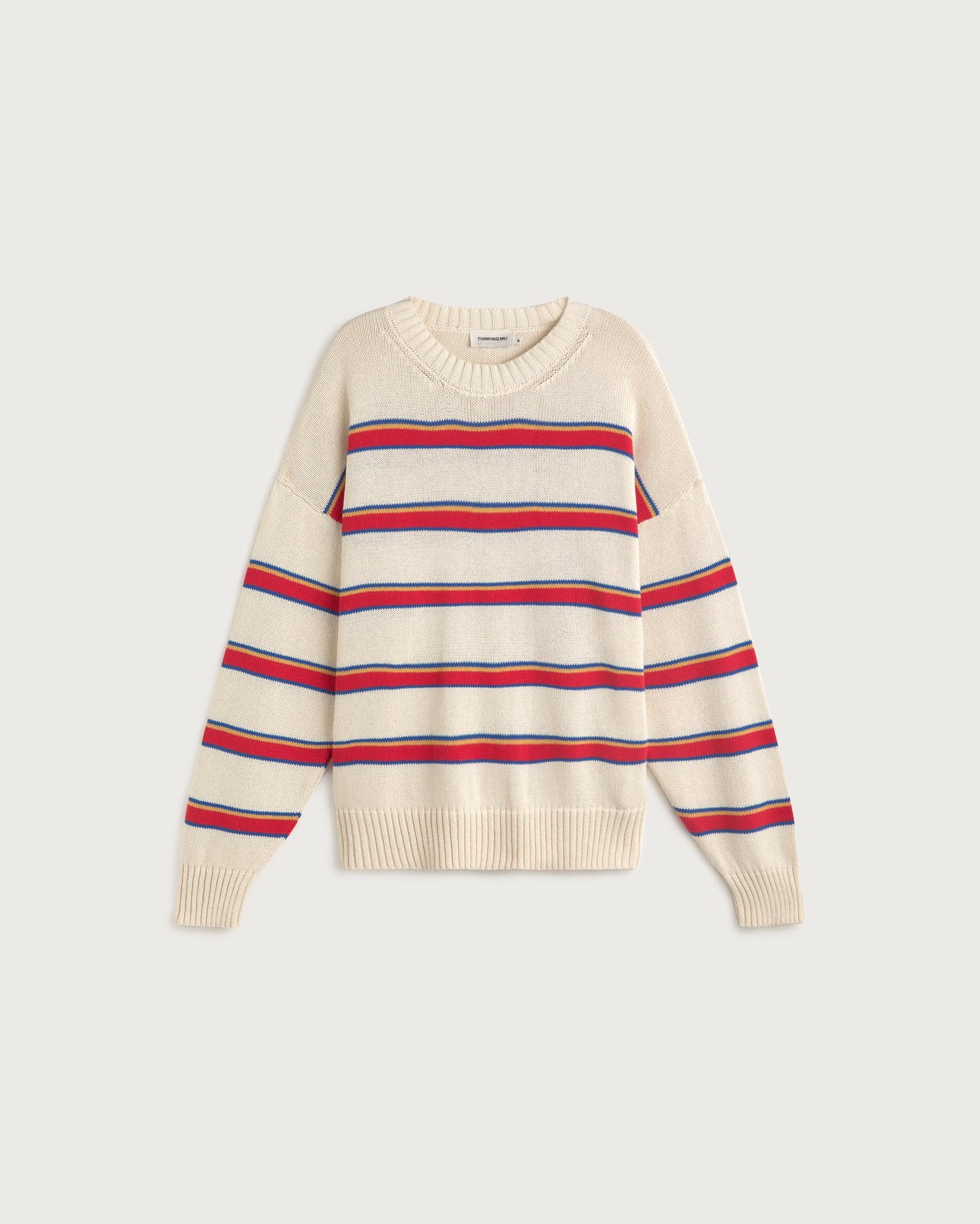 THINKING MU Beto Striped Boxy Sweater