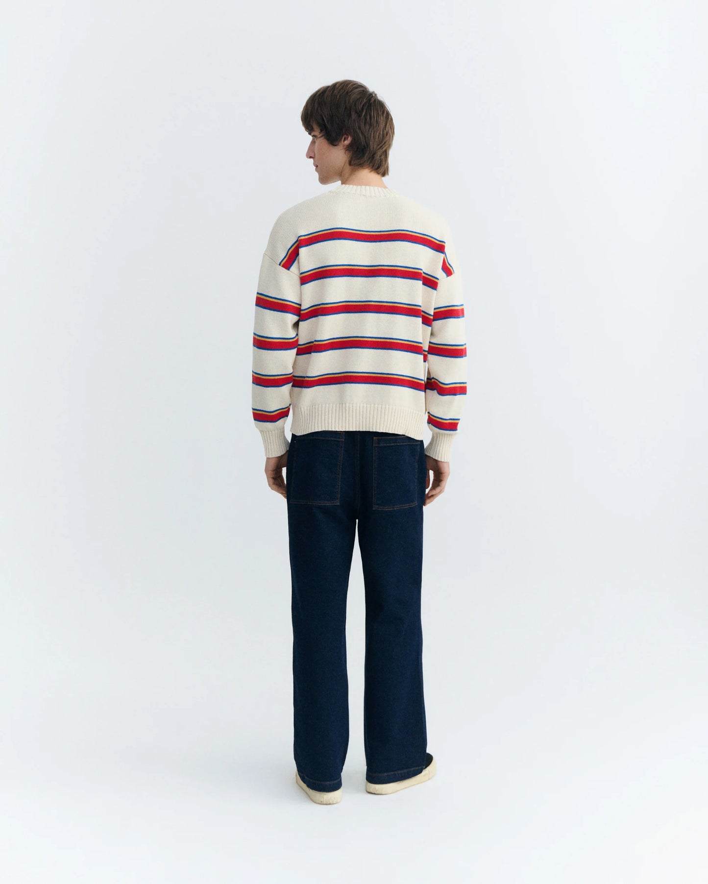 THINKING MU Beto Striped Boxy Sweater