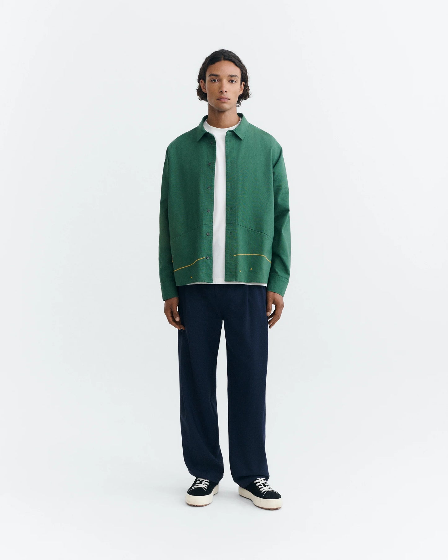 THINKING MU Jim Shirt Hand Embroidered