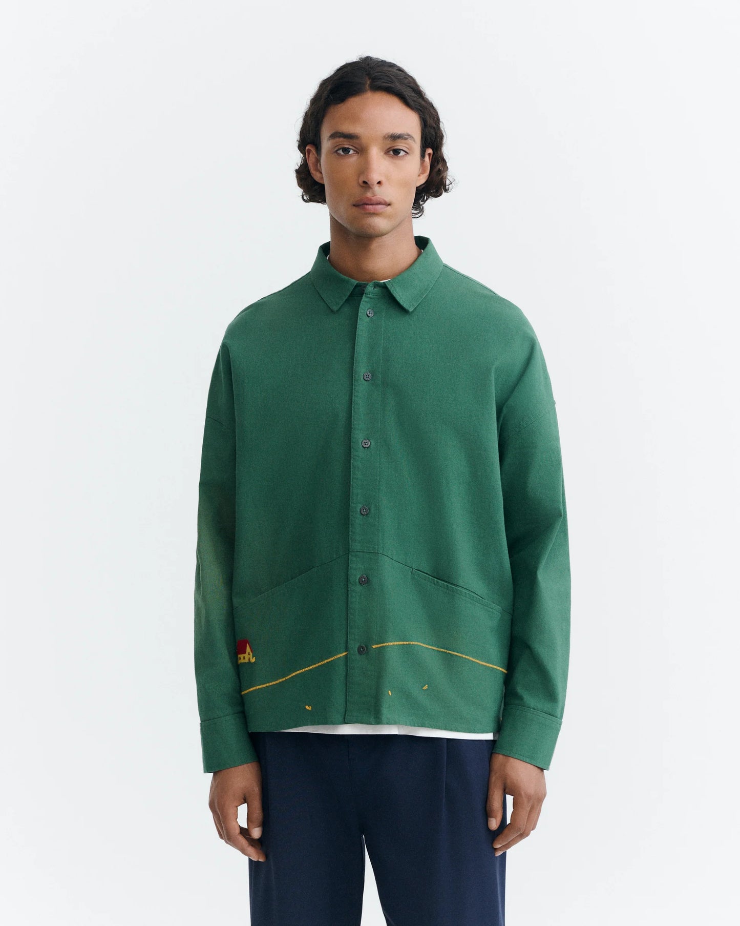 THINKING MU Jim Shirt Hand Embroidered