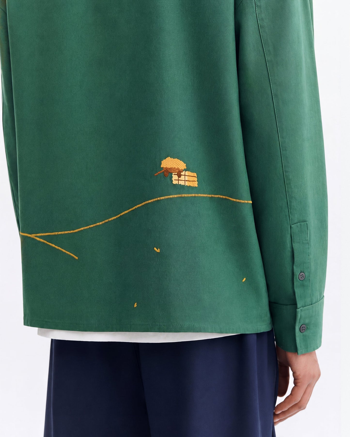 THINKING MU Jim Shirt Hand Embroidered