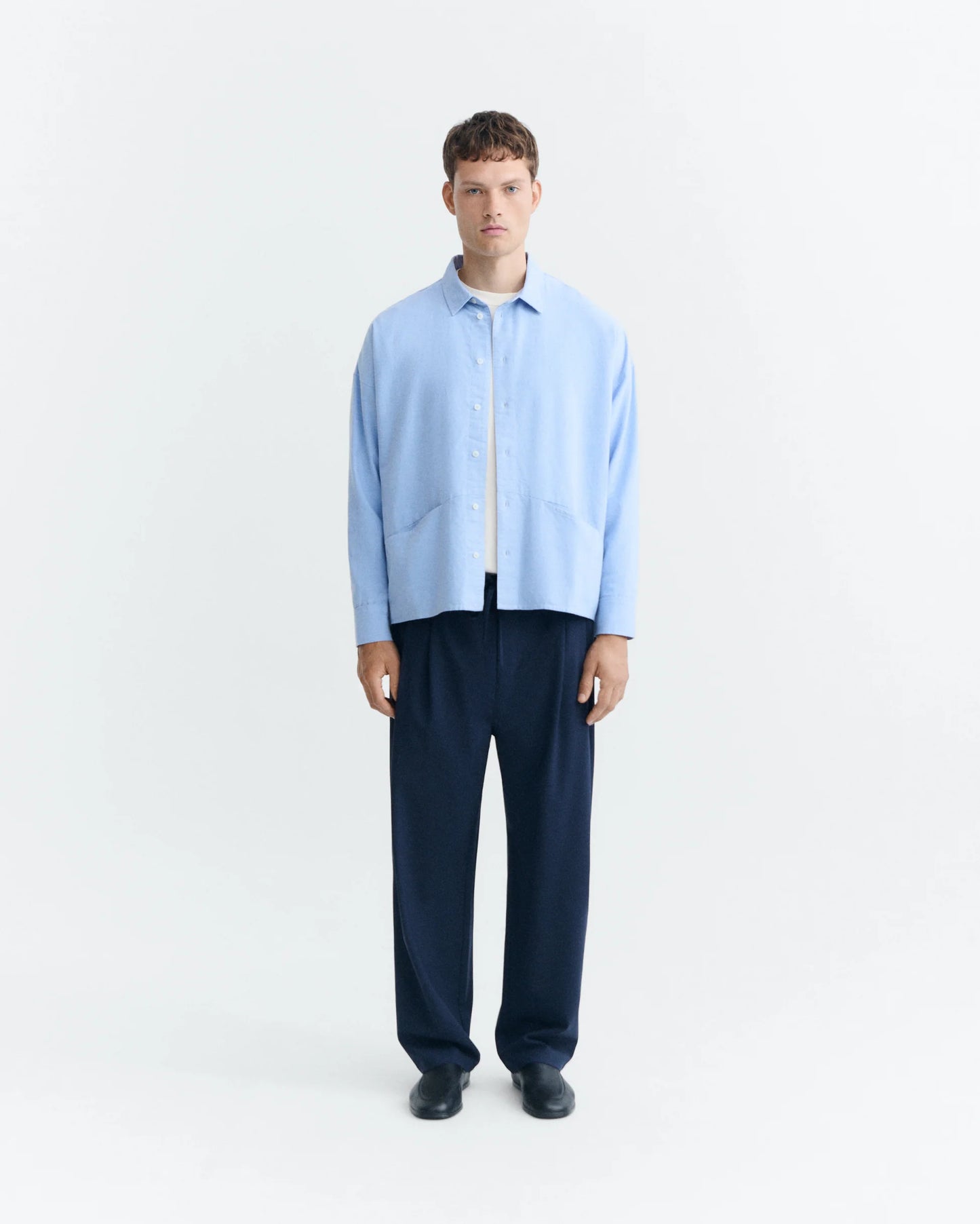 THINKING MU Jim Shirt Light Blue