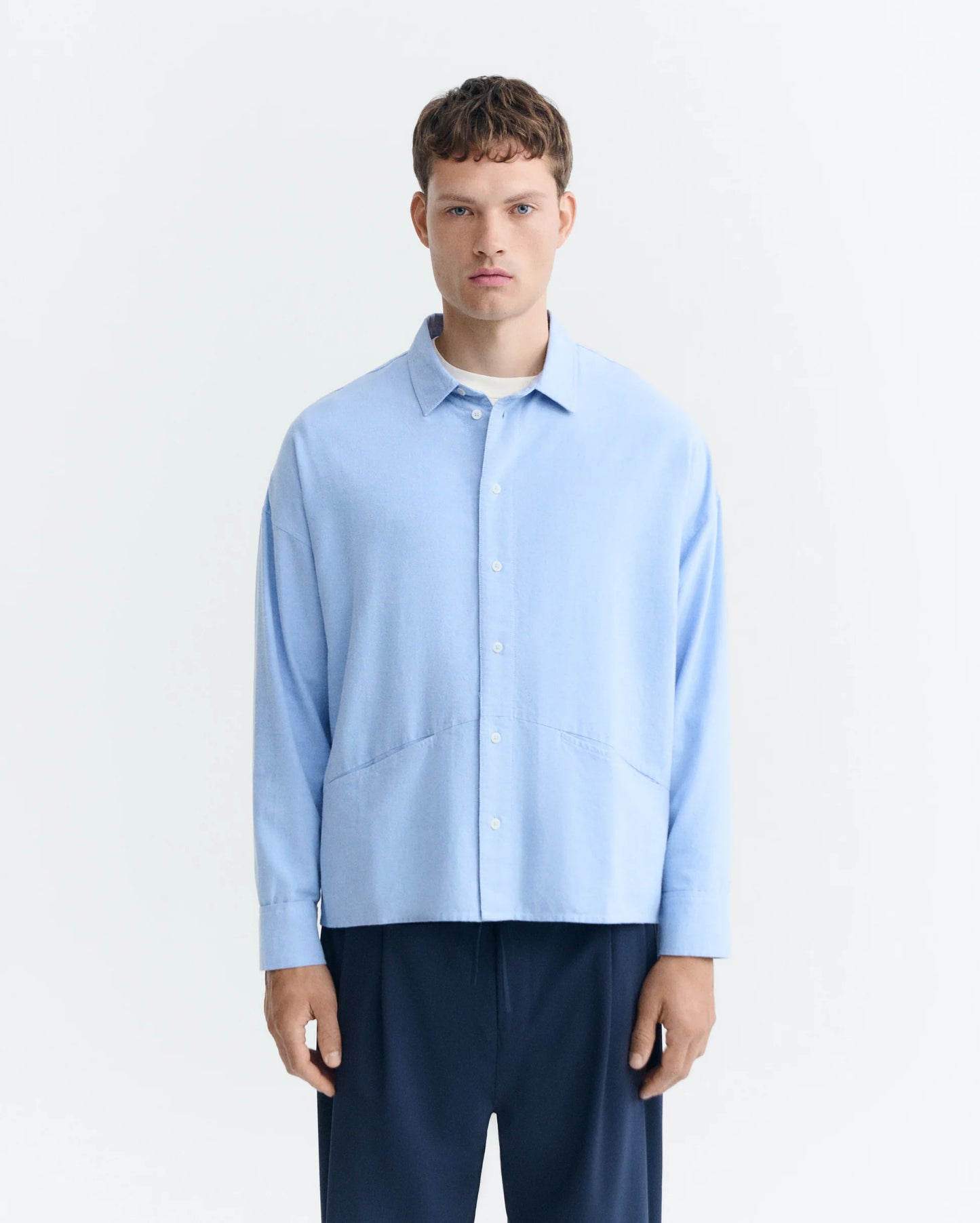 THINKING MU Jim Shirt Light Blue