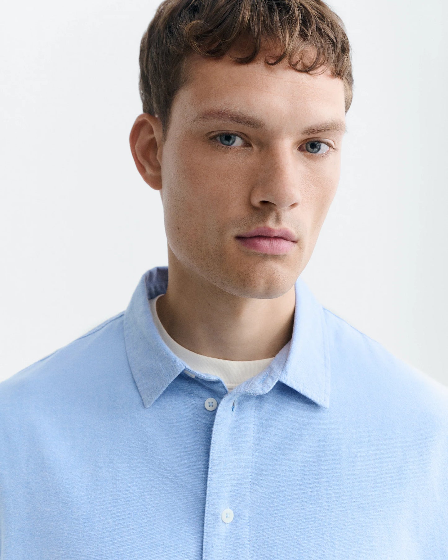 THINKING MU Jim Shirt Light Blue