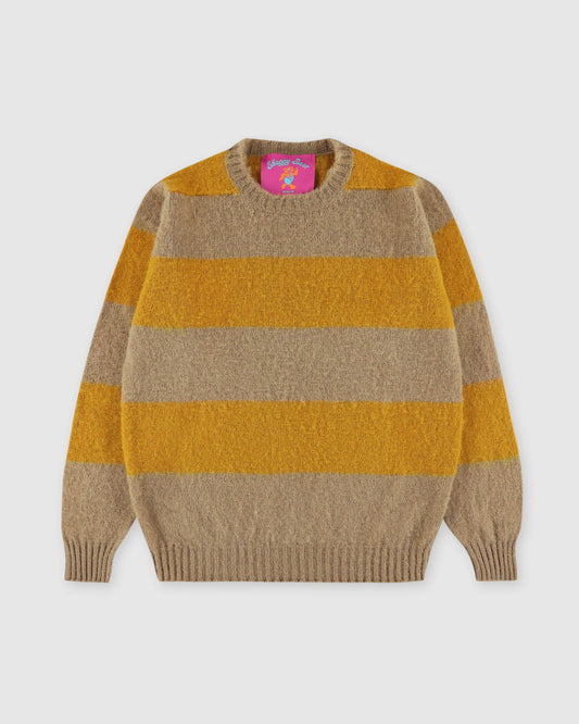 HOWLIN' Shaggy Bear Stripe Jumper Oat