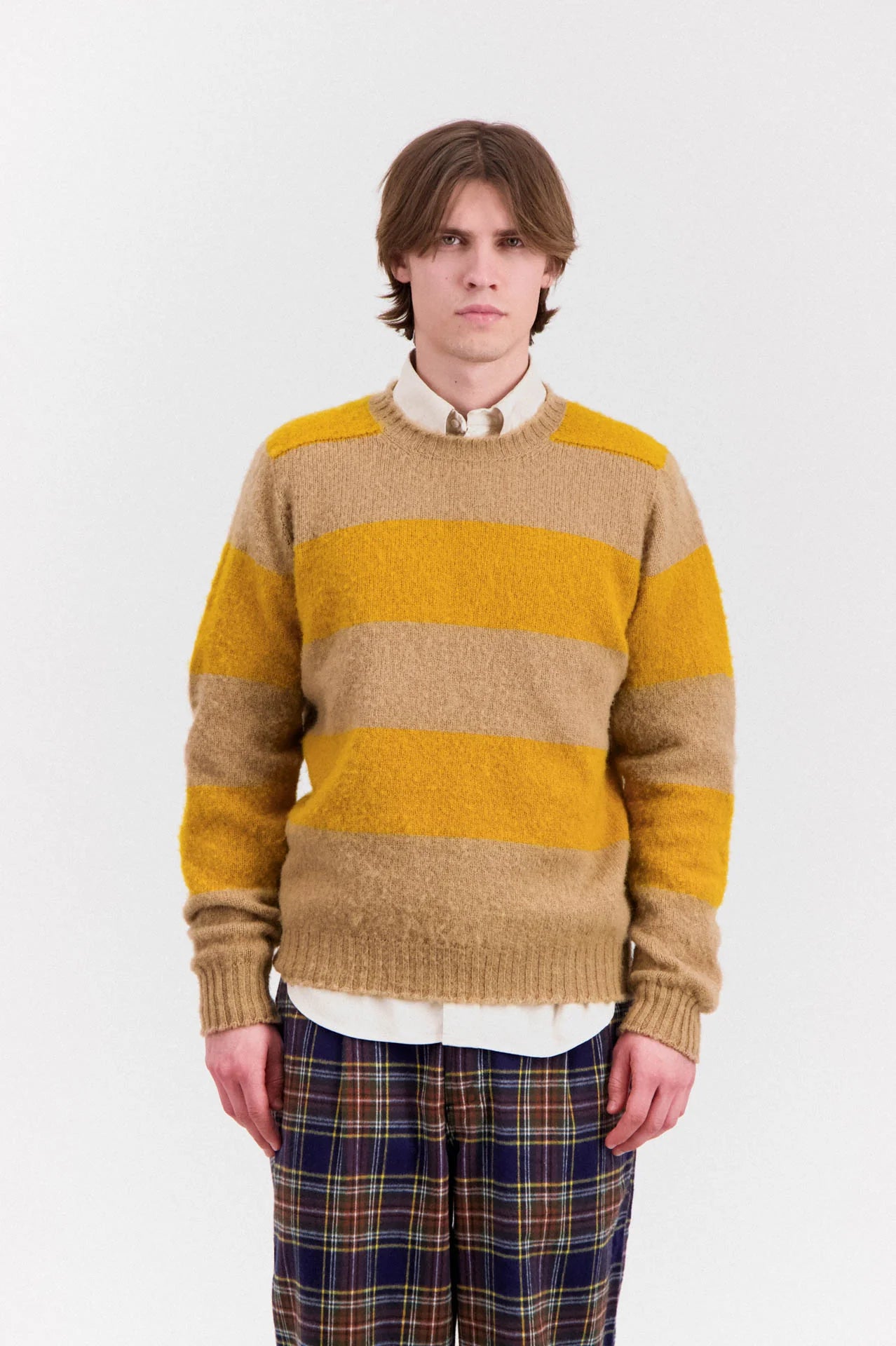HOWLIN' Shaggy Bear Stripe Jumper Oat