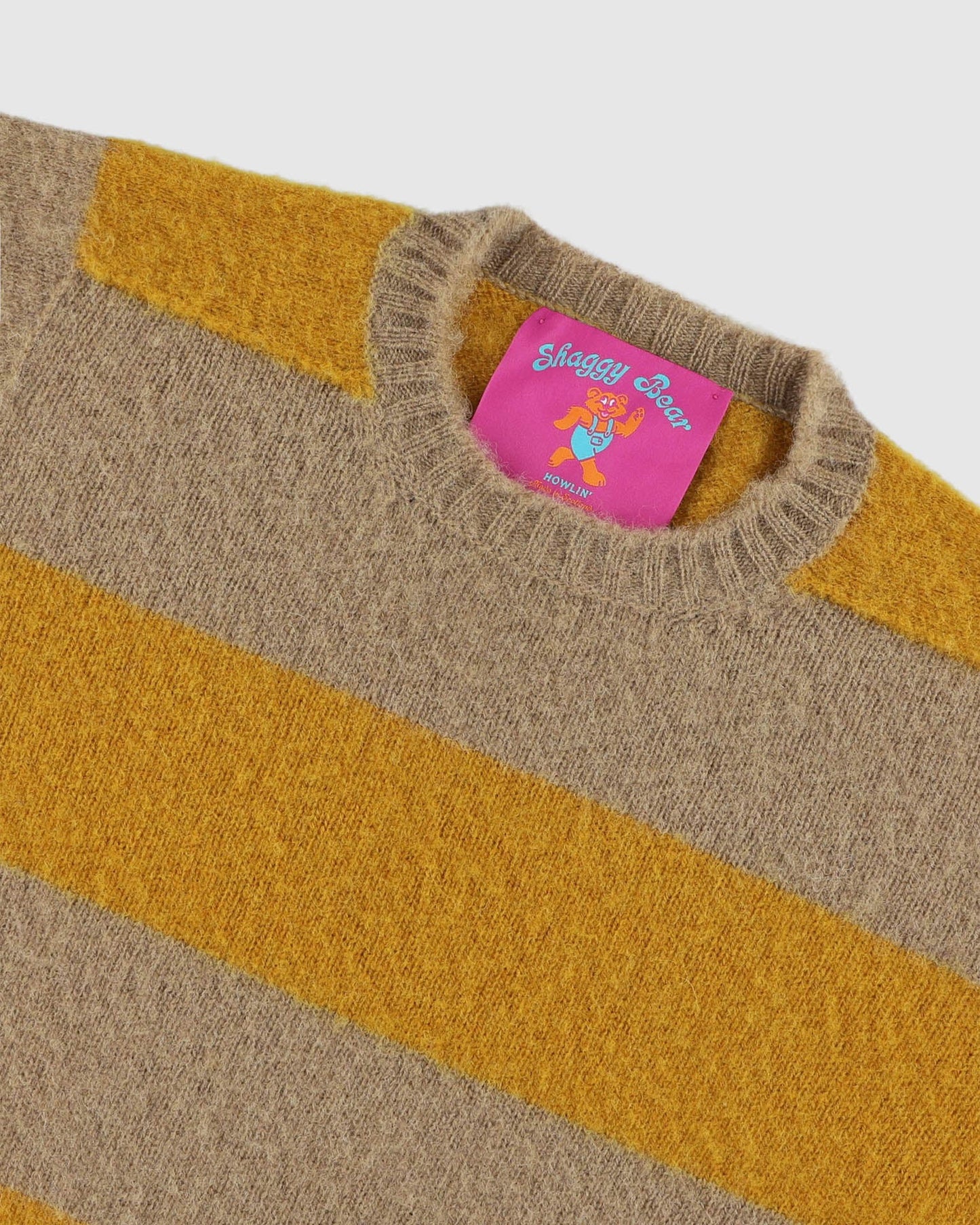 HOWLIN' Shaggy Bear Stripe Jumper Oat