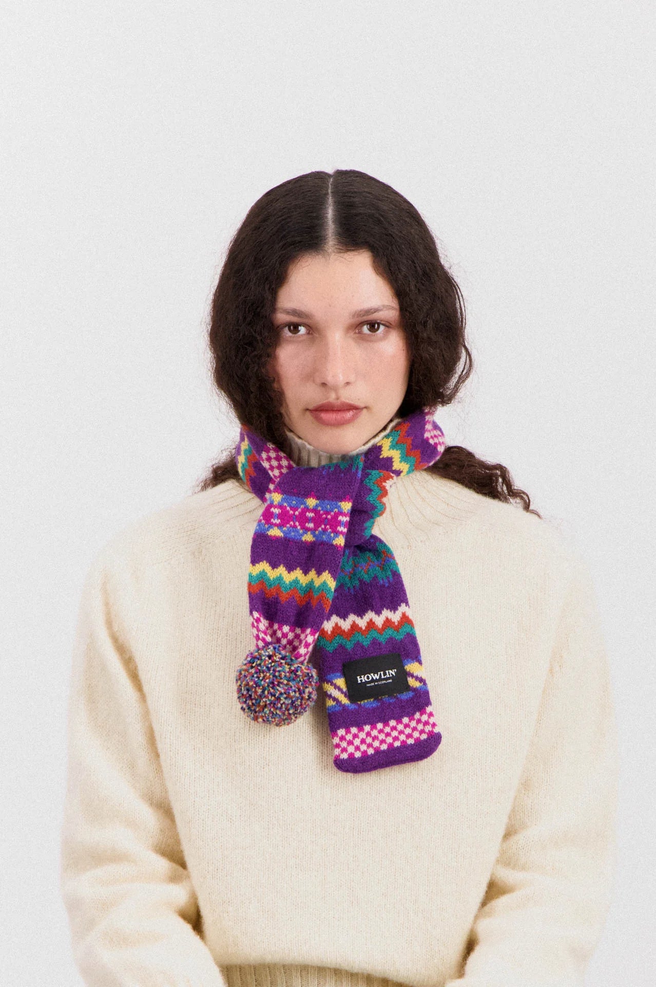 HOWLIN' Small Woolen Wonder Scarf Violet Dream