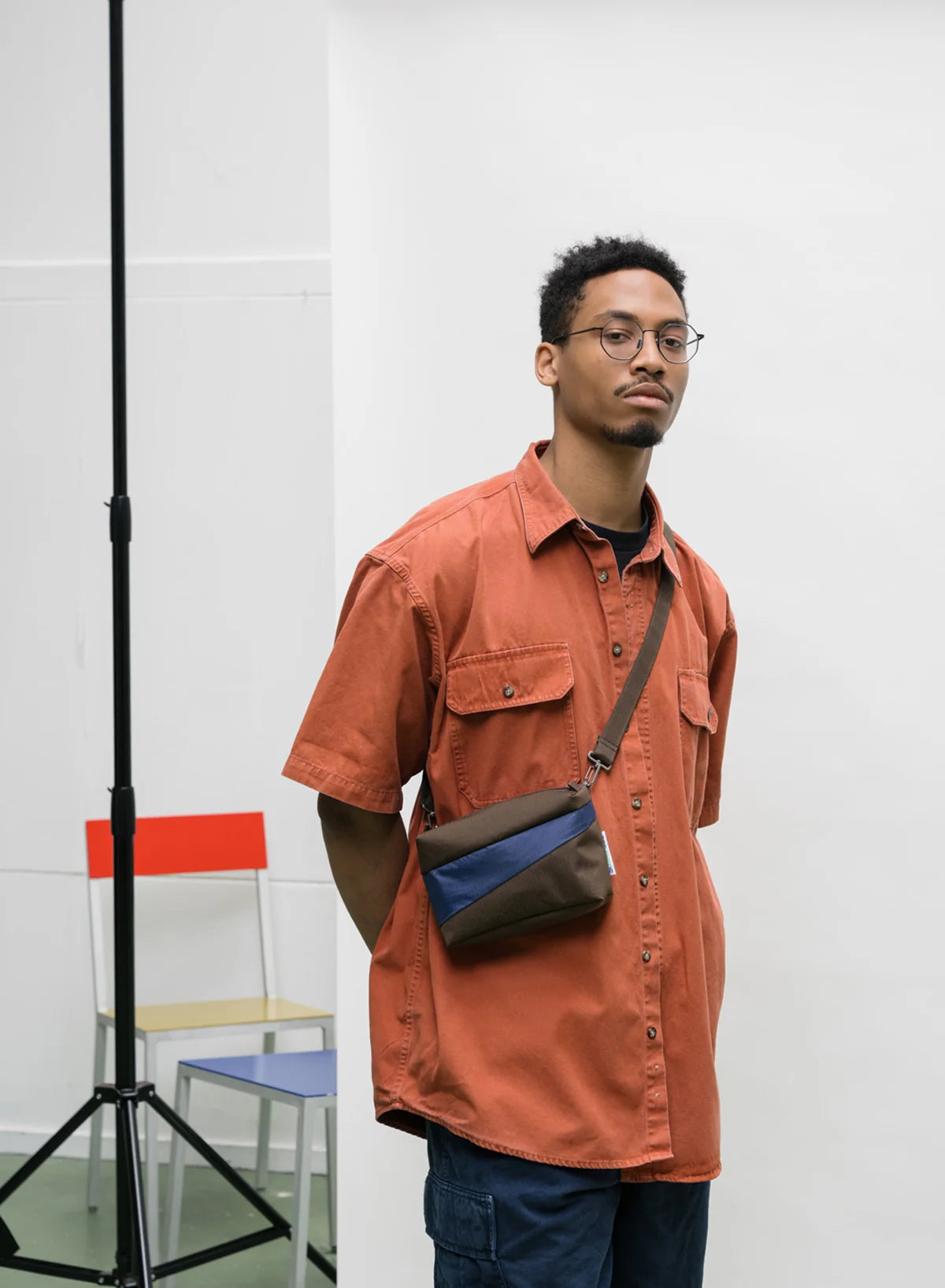 SUSAN BIJL Mud & Navy Small Bum Bag