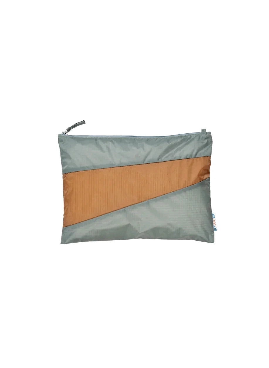 SUSAN BIJL Grey & Camel Medium Pouch