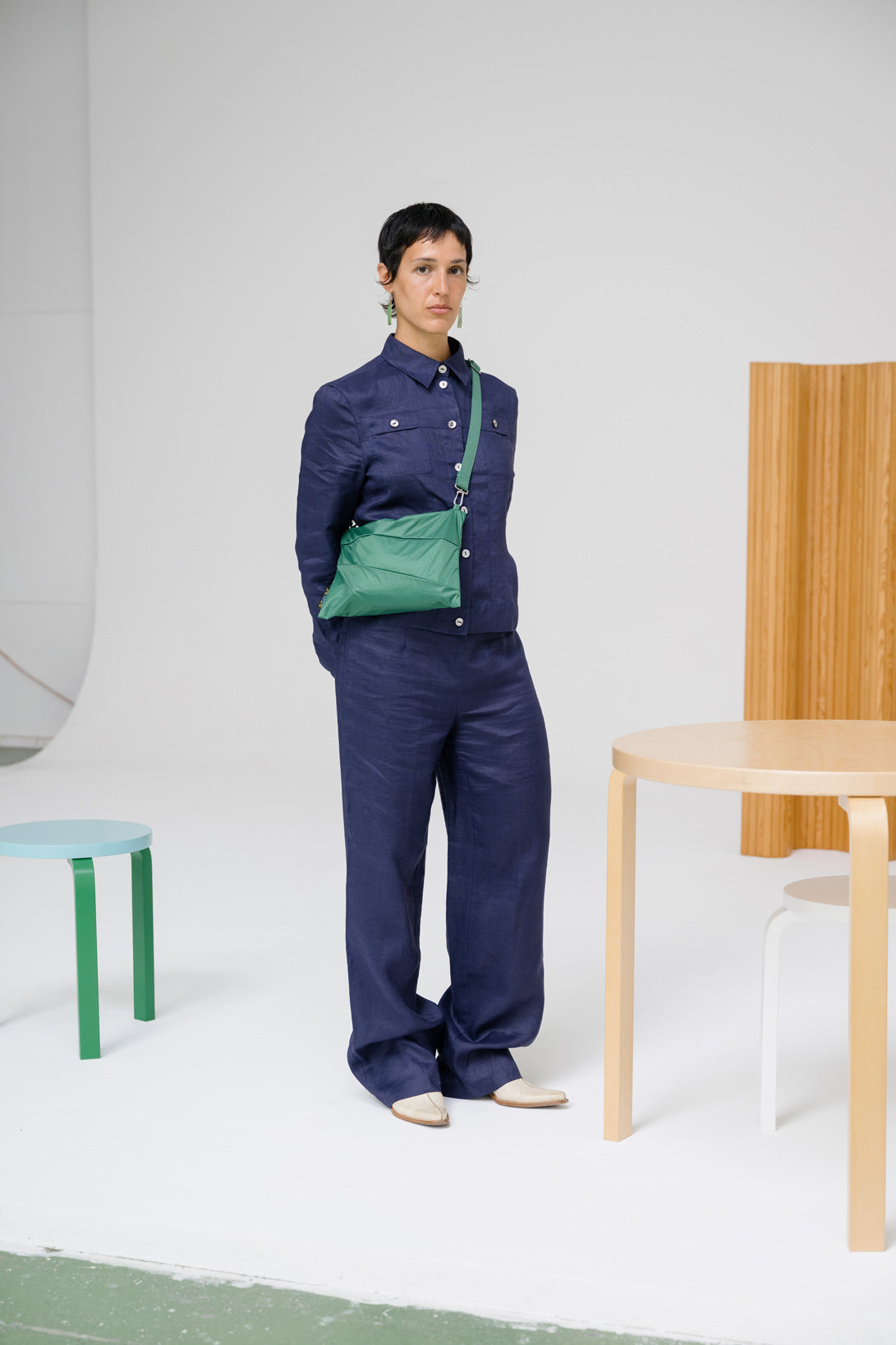 SUSAN BIJL Green & Green Medium Pouch