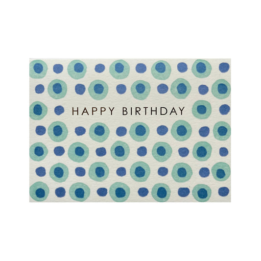 TAKAKO COPELAND Blue Spot Birthday Card