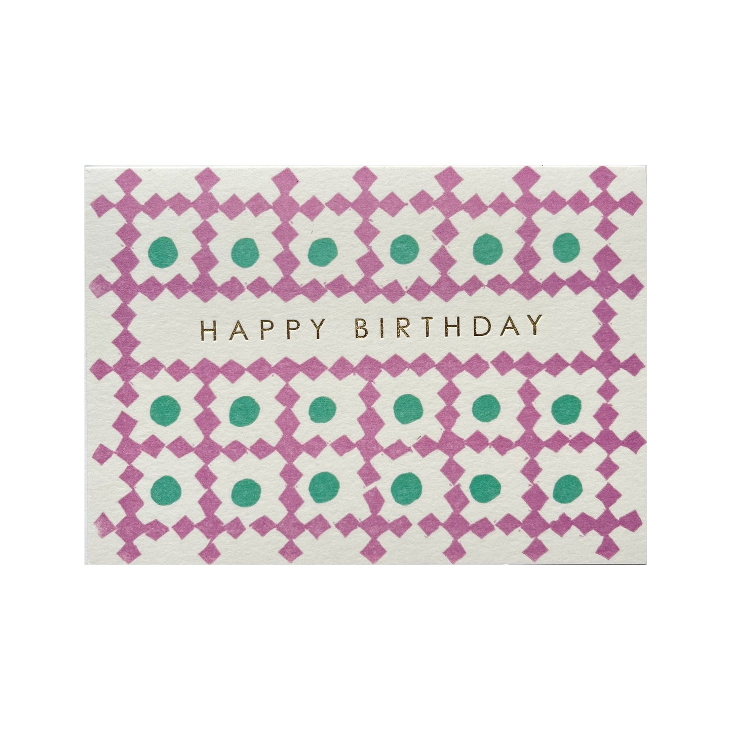 TAKAKO COPELAND Lilac Lattice Birthday Card