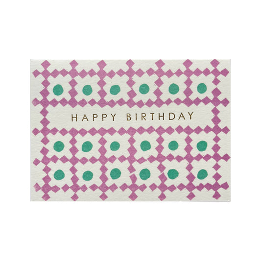 TAKAKO COPELAND Lilac Lattice Birthday Card