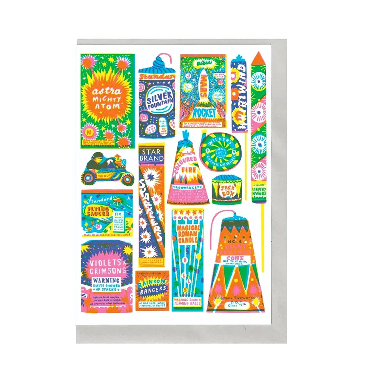 THE PRINTED PEANUT Fireworks Collection Card