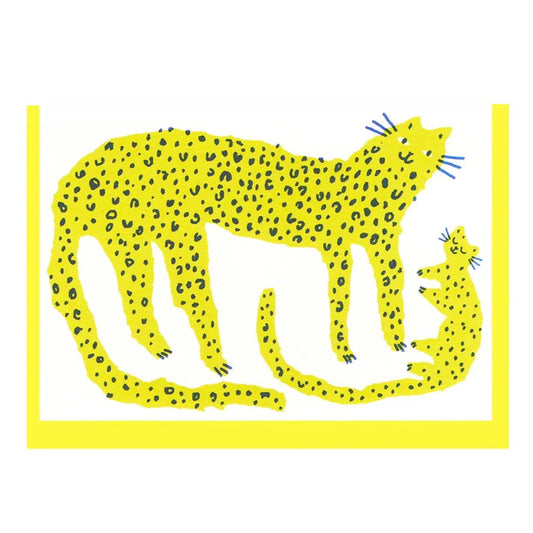THE PRINTED PEANUT Leopard & Cub Card
