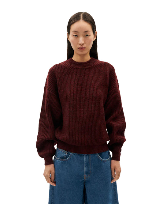 THINKING MU Carmen Sweater Wine