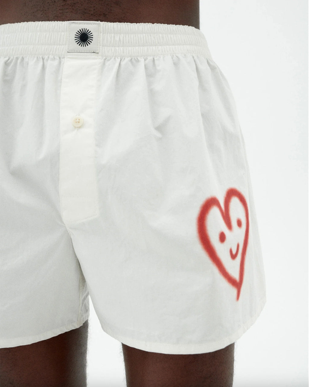 THINKING MU White Cutre Heart Boxers