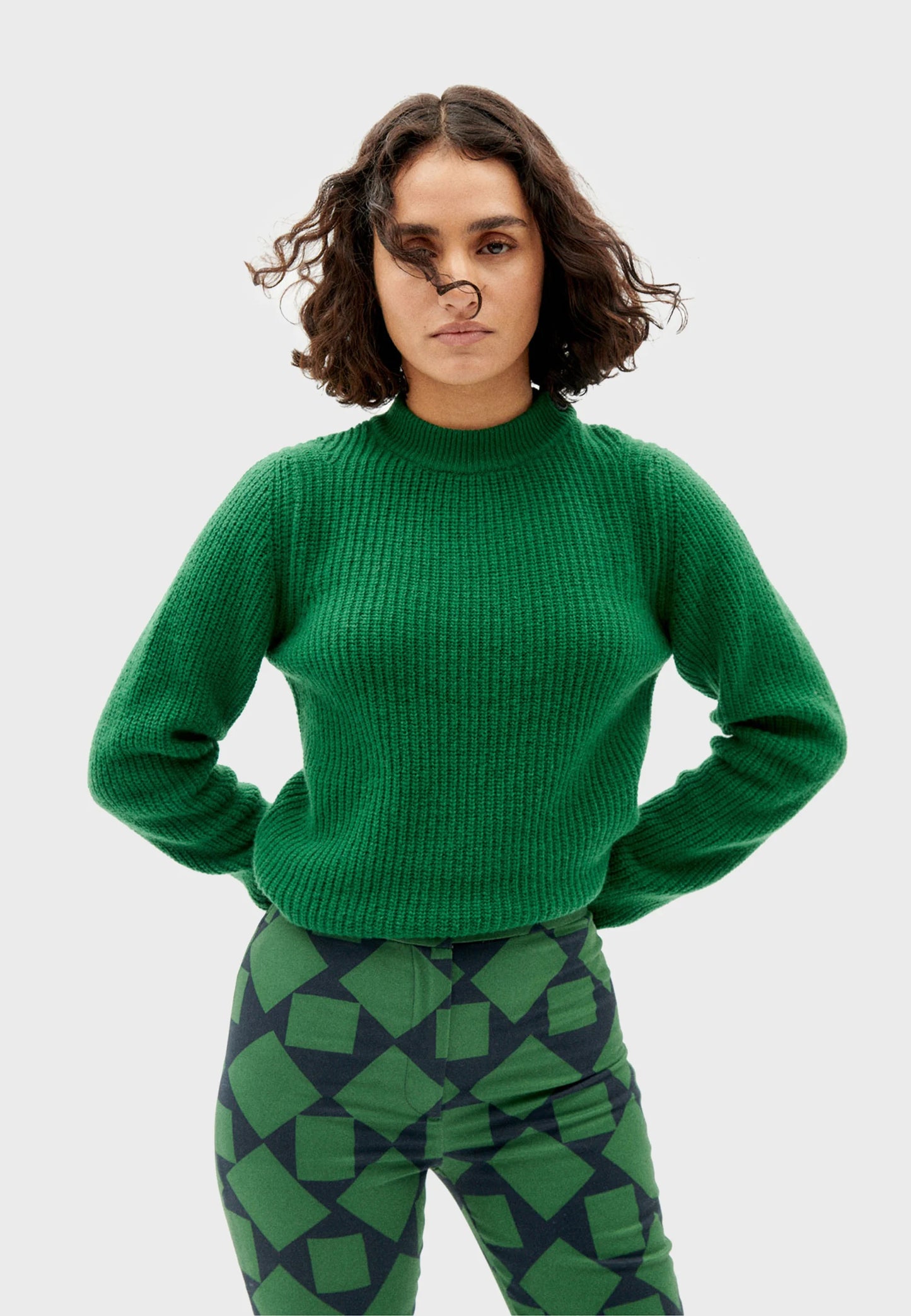 THINKING MU Hera Sweater Green