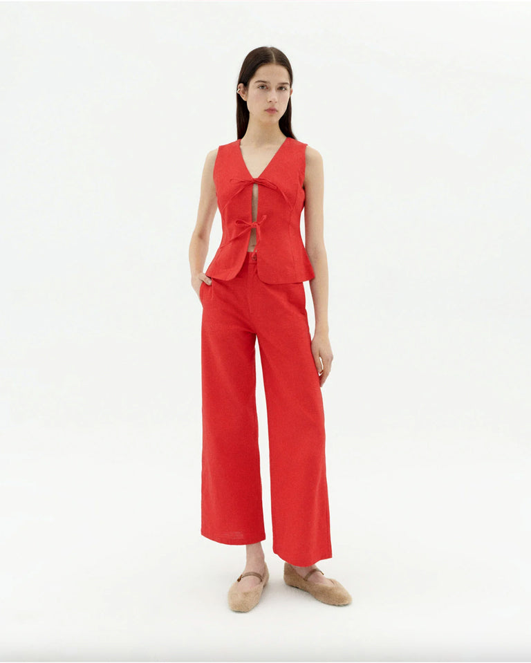 THINKING MU Red Karina Pants