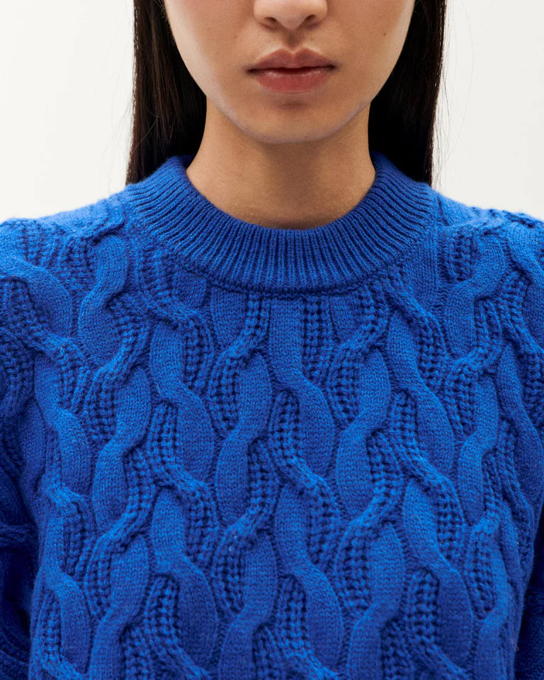 THINKING MU Carmen Sweater Blue