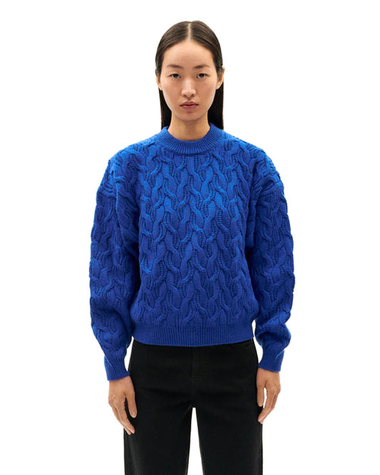 THINKING MU Carmen Sweater Blue