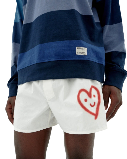 THINKING MU White Cutre Heart Boxers