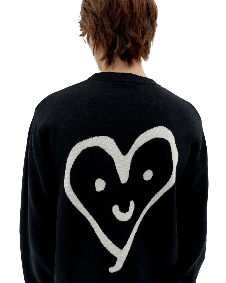 THINKING MU Khem Black Knitted Sweater