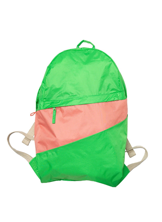 SUSAN BIJL Greenscreen & Coral Large Foldable Backpack