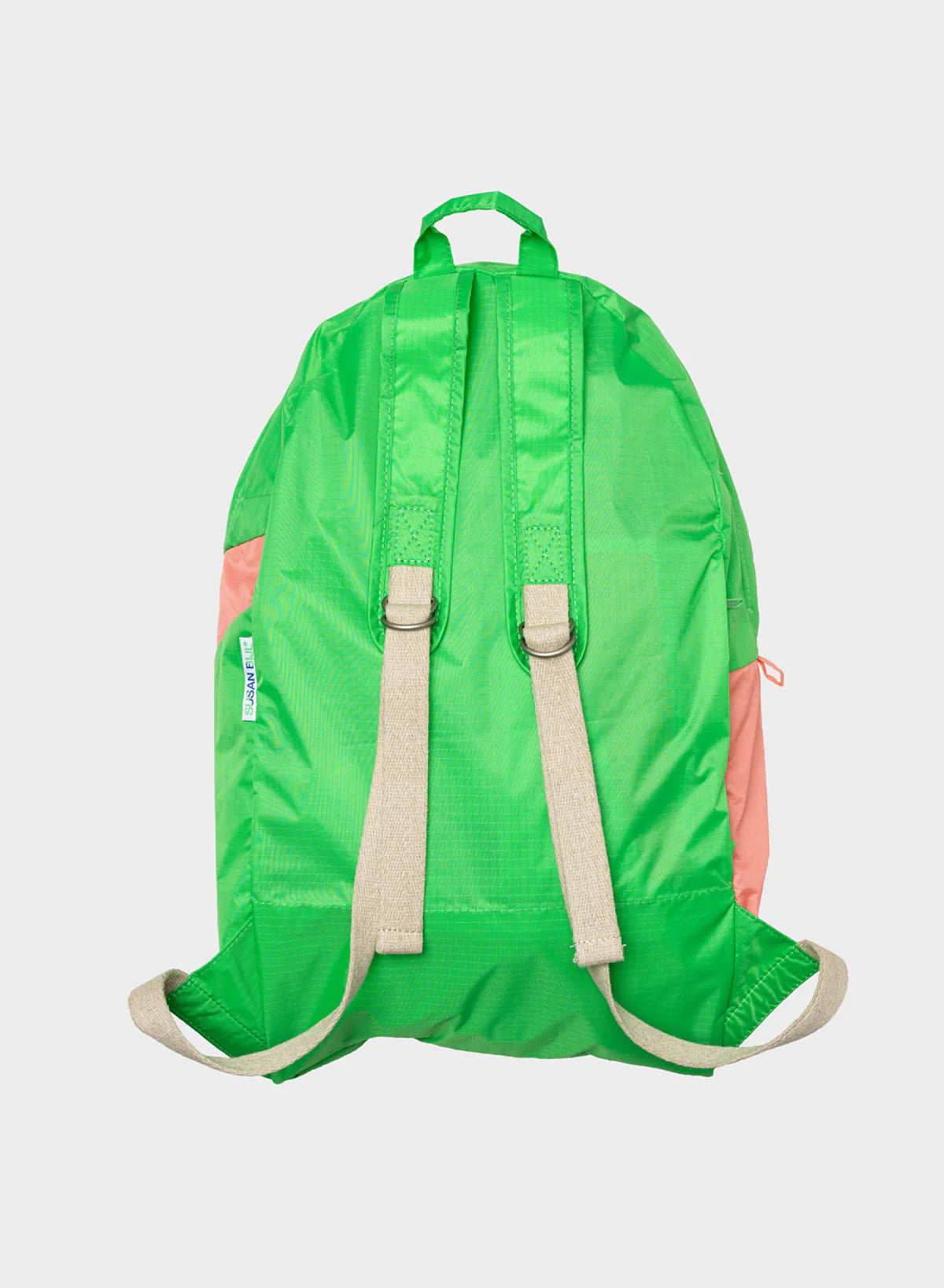 SUSAN BIJL Greenscreen & Coral Large Foldable Backpack