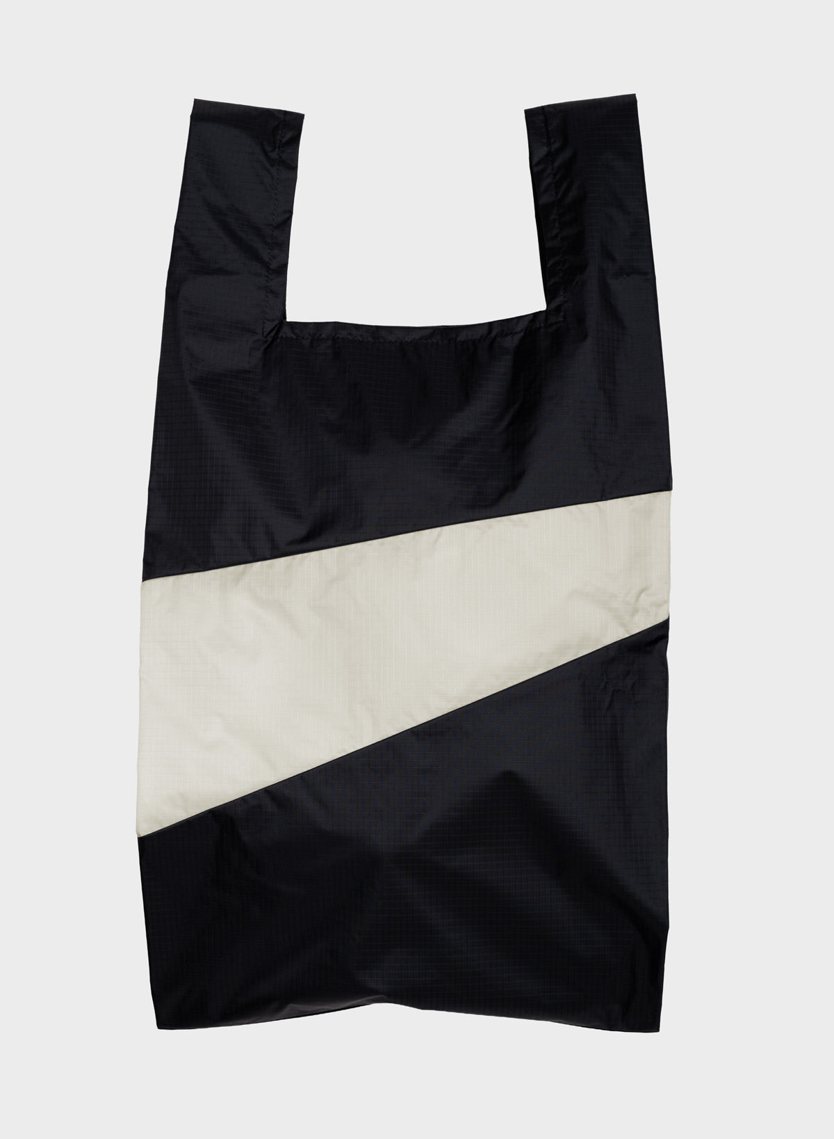 SUSAN BIJL Black & Cloud Large Shopping Bag