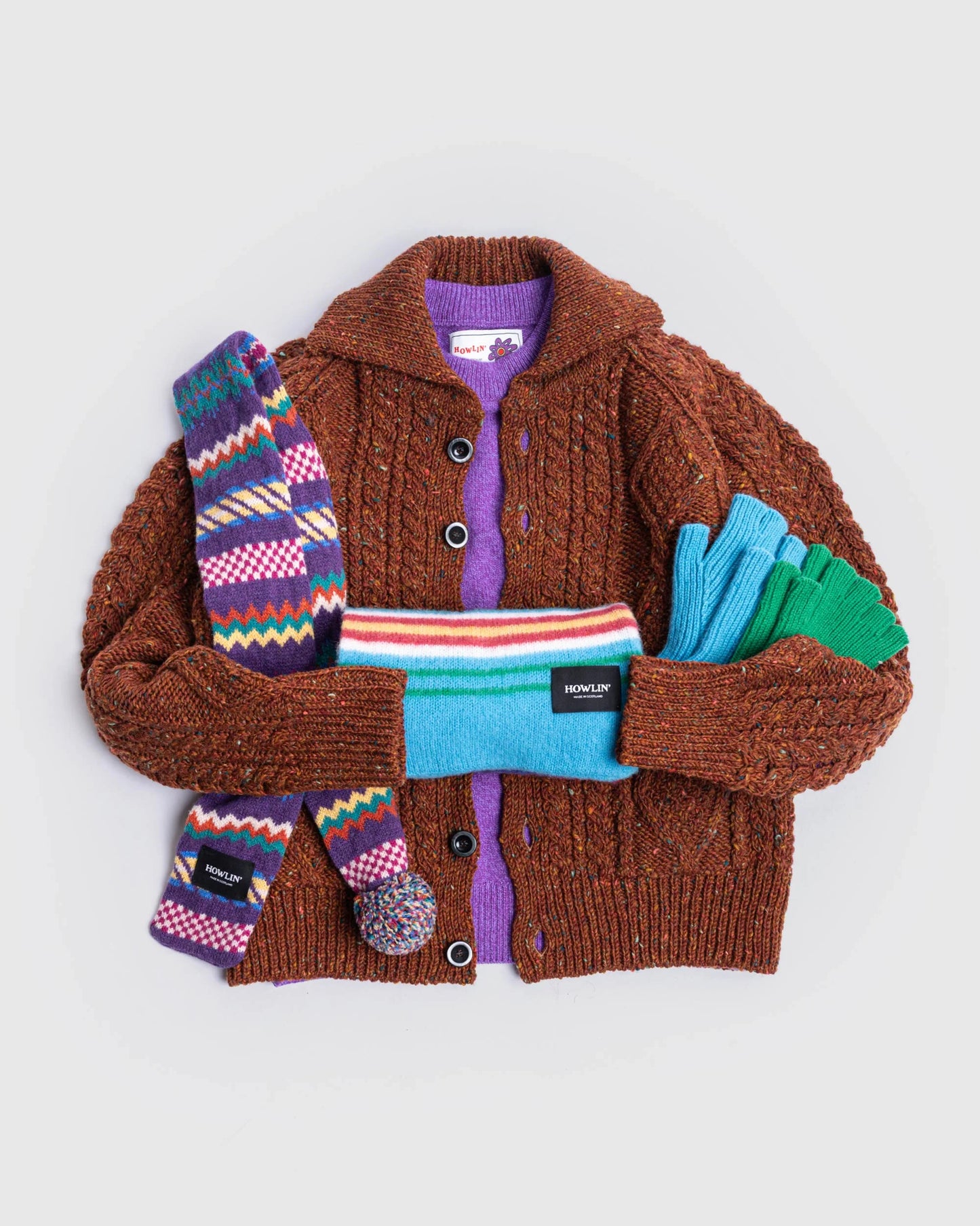 HOWLIN' Small Woolen Wonder Scarf Violet Dream
