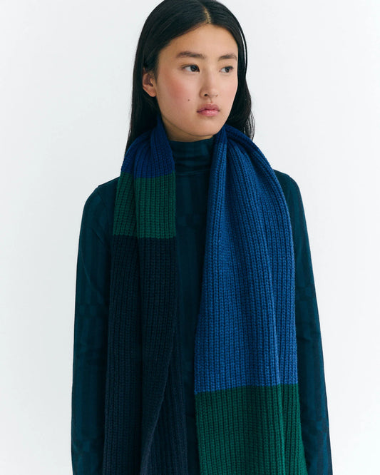 THINKING MU Ghede Scarf Green