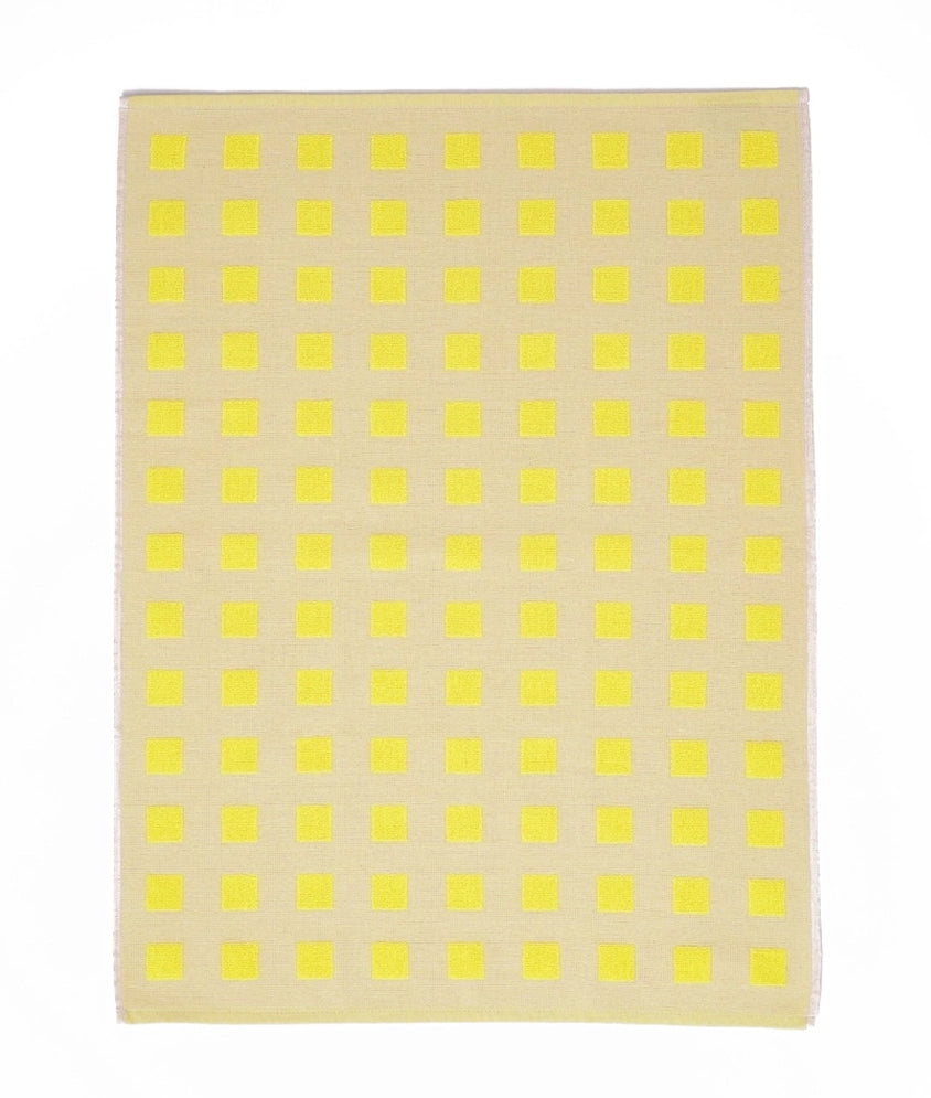 WRAP Oat & Yellow Squares Tea Towel