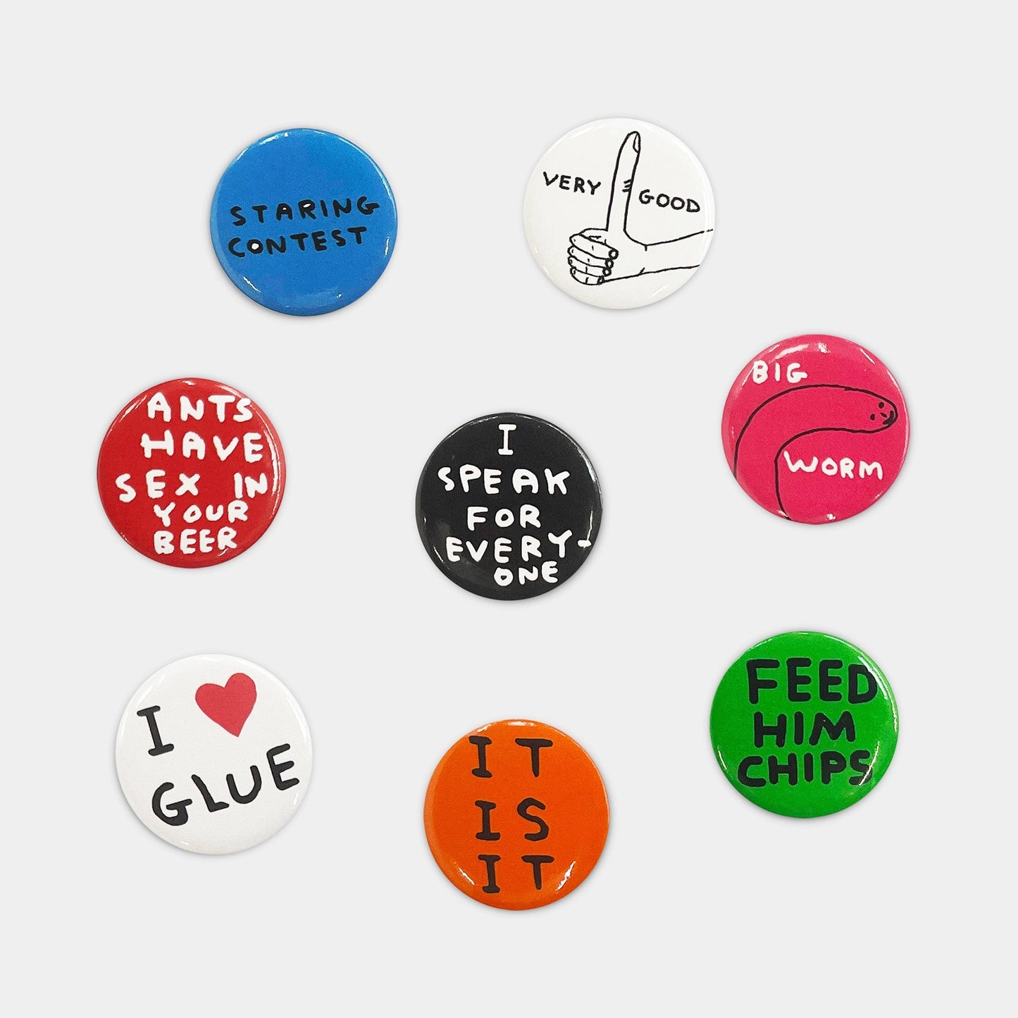 DAVID SHRIGLEY Badge Set 3