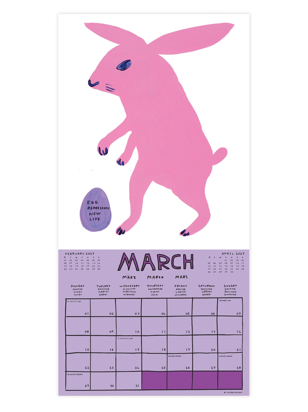 DAVID SHRIGLEY Official 2027 Wall Calendar