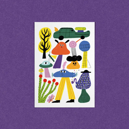 DANS LES DENTS Postcard CROCOCAR