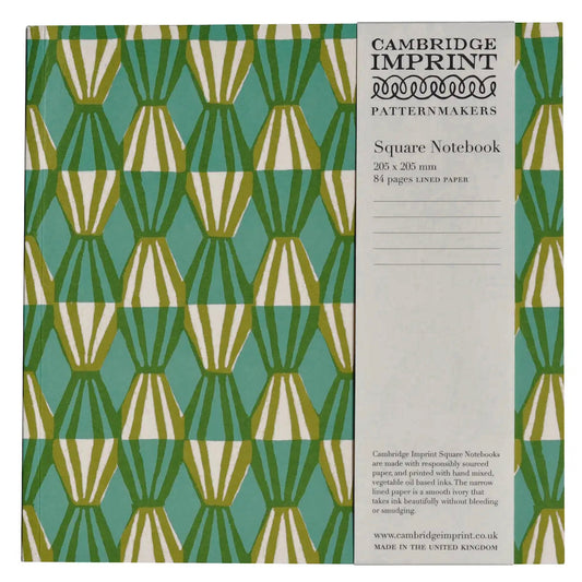CAMBRIDGE IMPRINT Green Threadwork Square Notebook