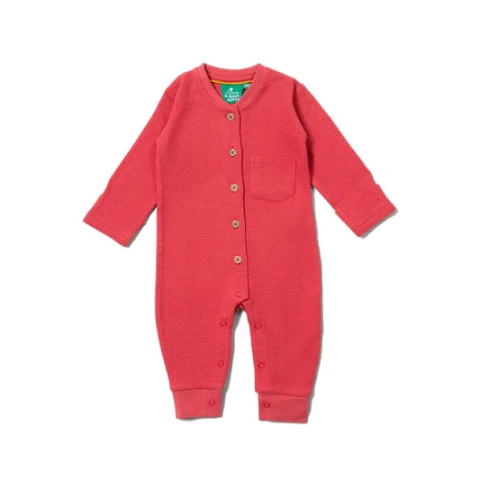 LITTLE GREEN RADICALS Berry Waffle Playsuit