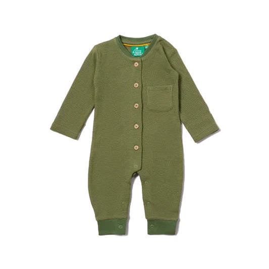 LITTLE GREEN RADICALS Chive Waffle Playsuit