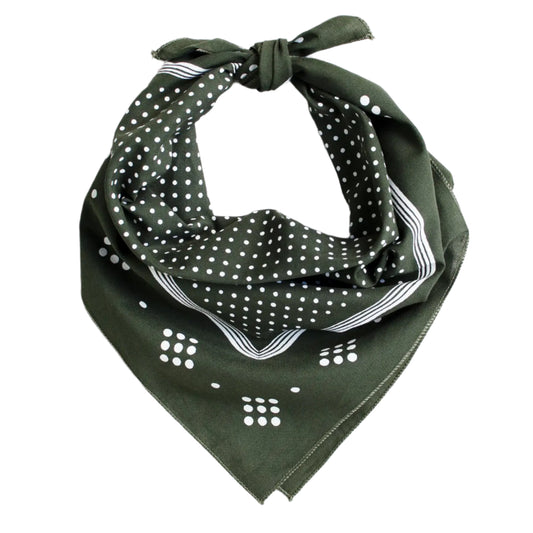 ABRACADANA Olive Polka Dot Bandana