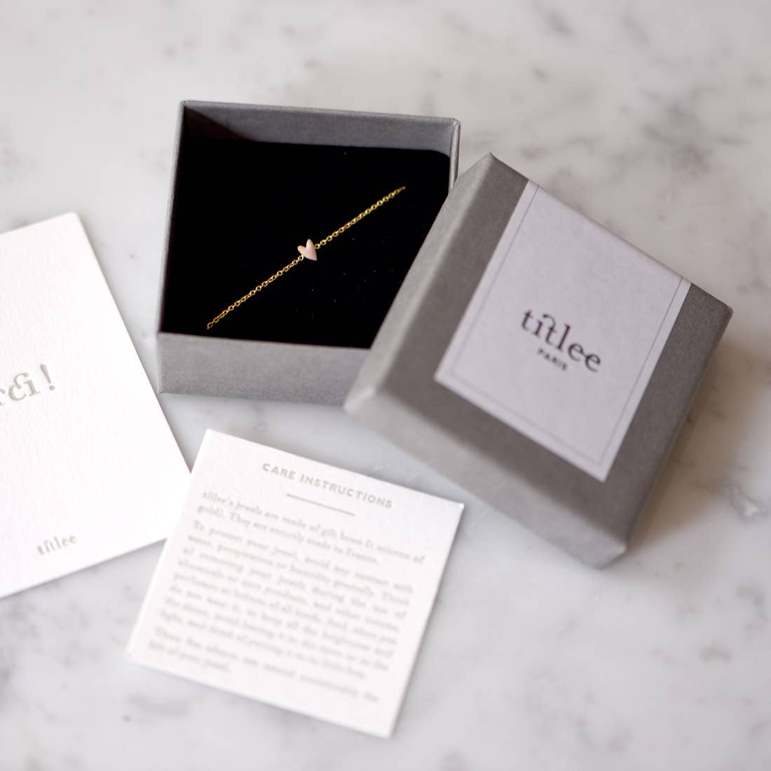 TITLEE Dark Grey Heart Necklace