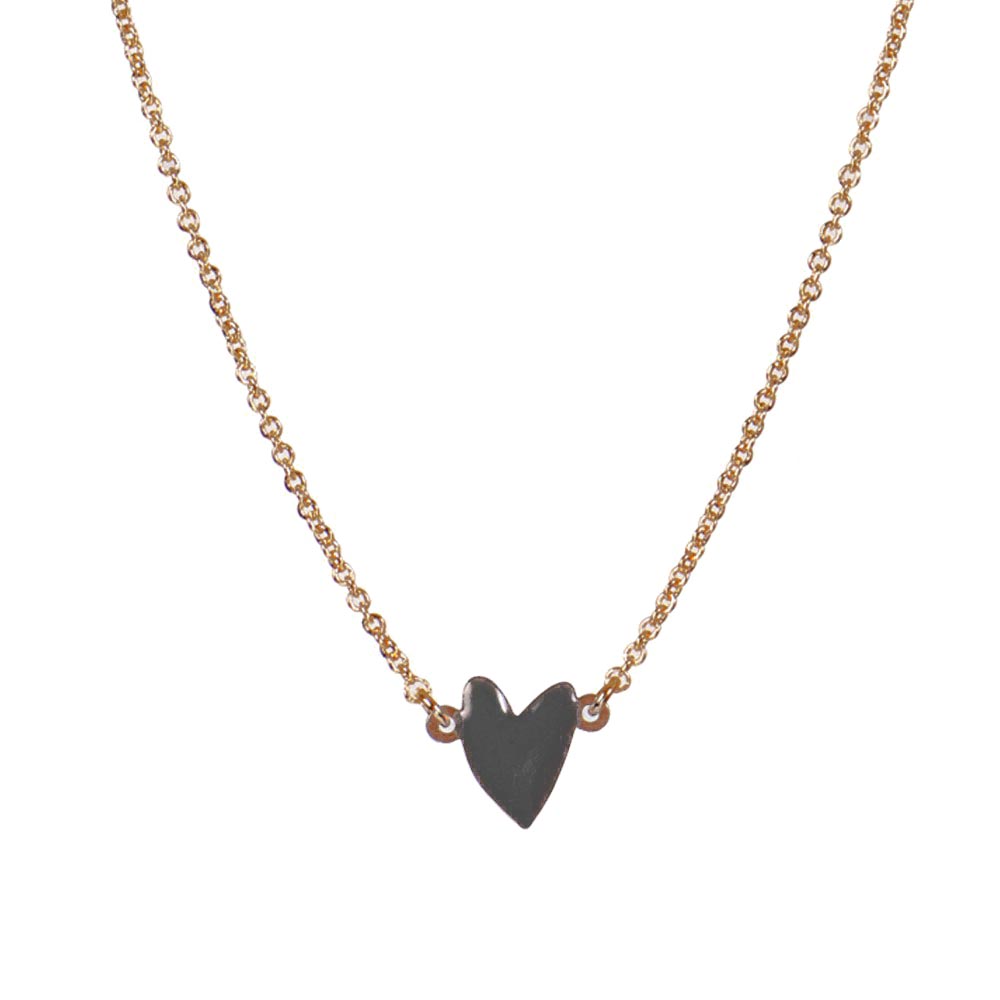 TITLEE Dark Grey Heart Necklace