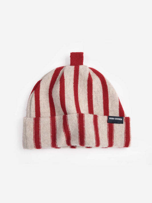 BOBO CHOSES Merino Wool Striped Beanie