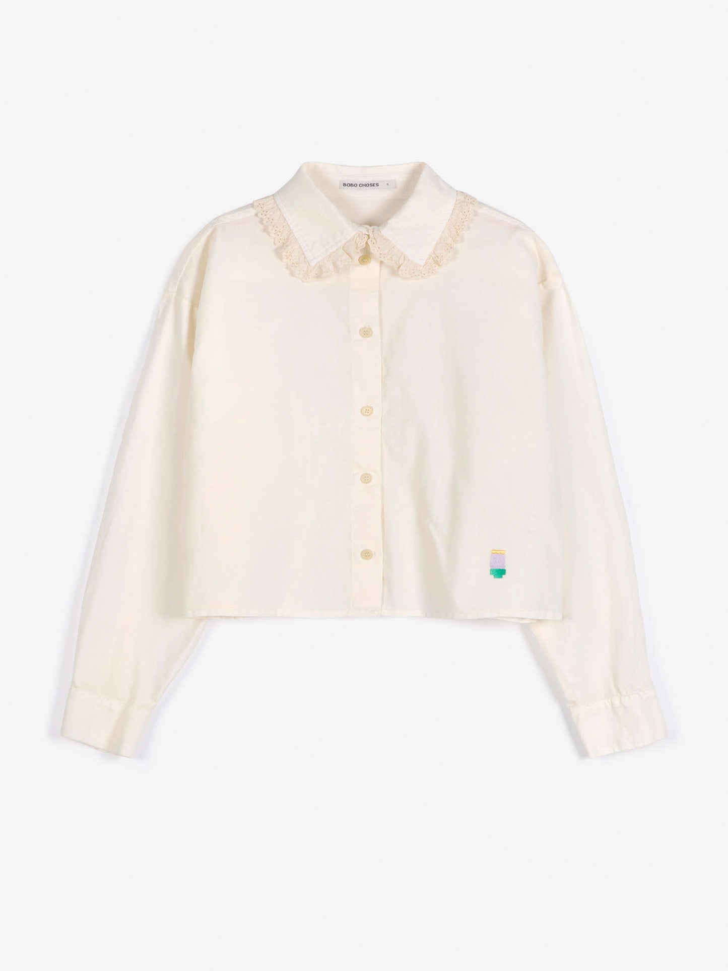 BOBO CHOSES Lace Poplin Shirt