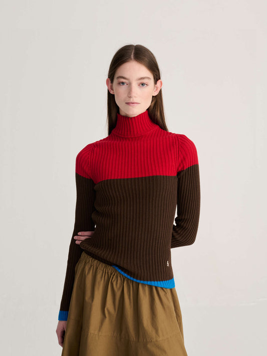 BOBO CHOSES Colour Block Turtleneck Jumper