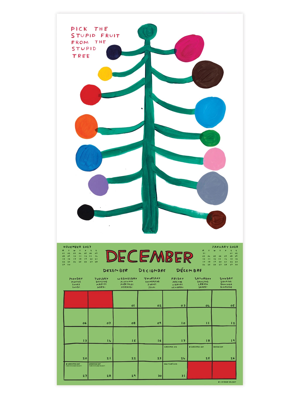 DAVID SHRIGLEY Official 2027 Wall Calendar
